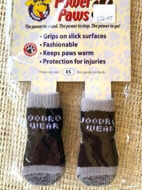 Power Paws Dog Socks XS NEW Black